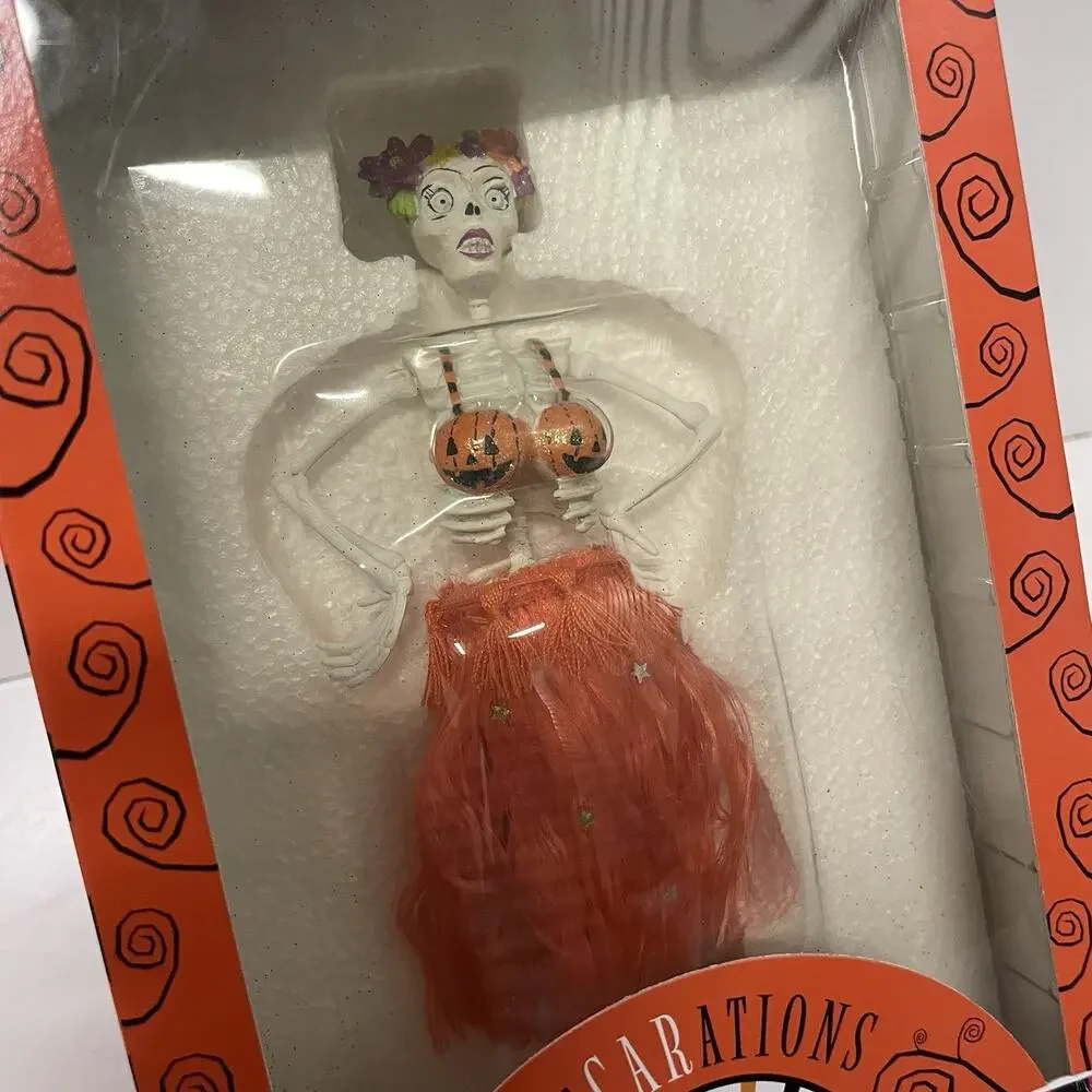 Department 56 Glitterville Halloween Hula Ghoul Bobblehead Home/Car Decorations